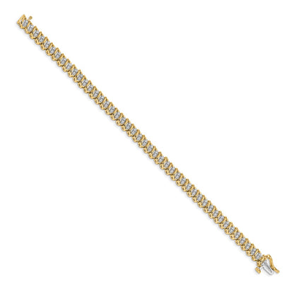 14-Karat-Gelbgold-Armband mit natürlichen Diamanten