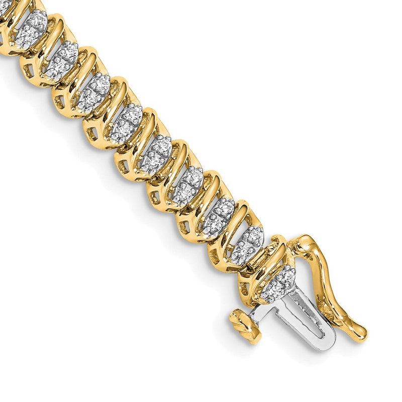 14-Karat-Gelbgold-Armband mit natürlichen Diamanten