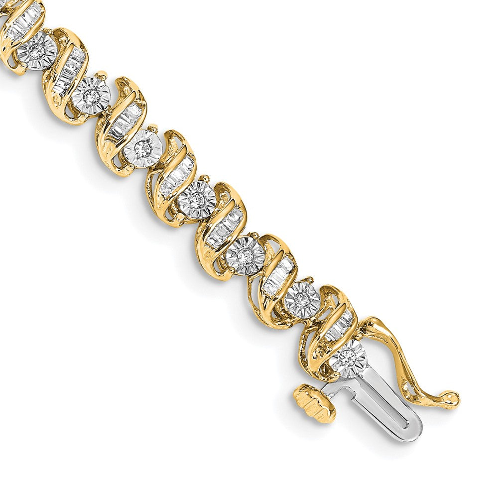 14K Gelbgold Armband mit natürlichen Diamanten