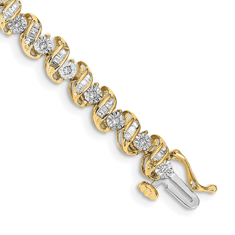 14K Gelbgold Armband mit natürlichen Diamanten