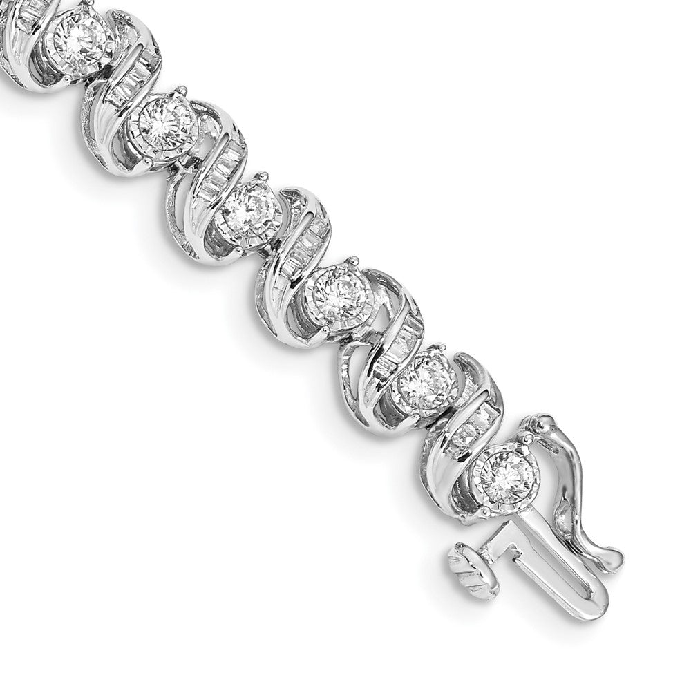 14-Karat-Weißgold-Armband mit natürlichen Diamanten