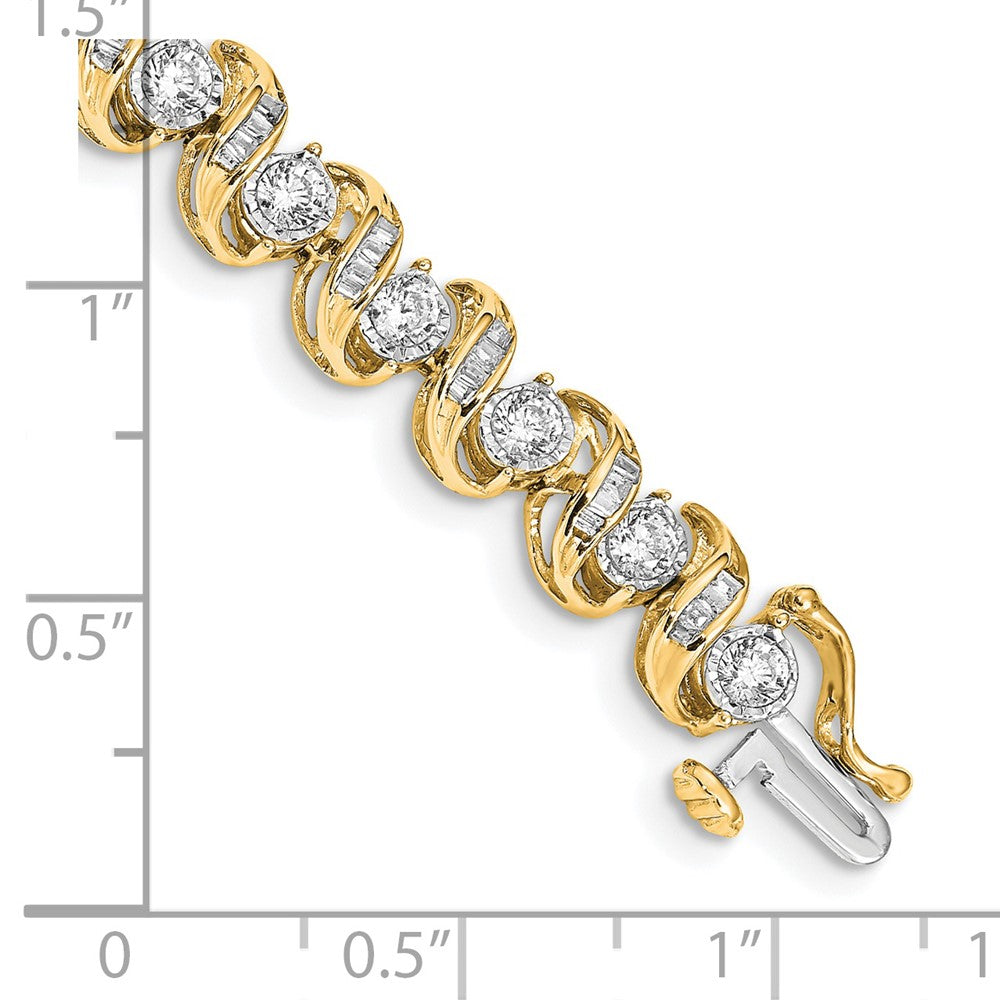 14K Gelbgold Armband mit natürlichen Diamanten