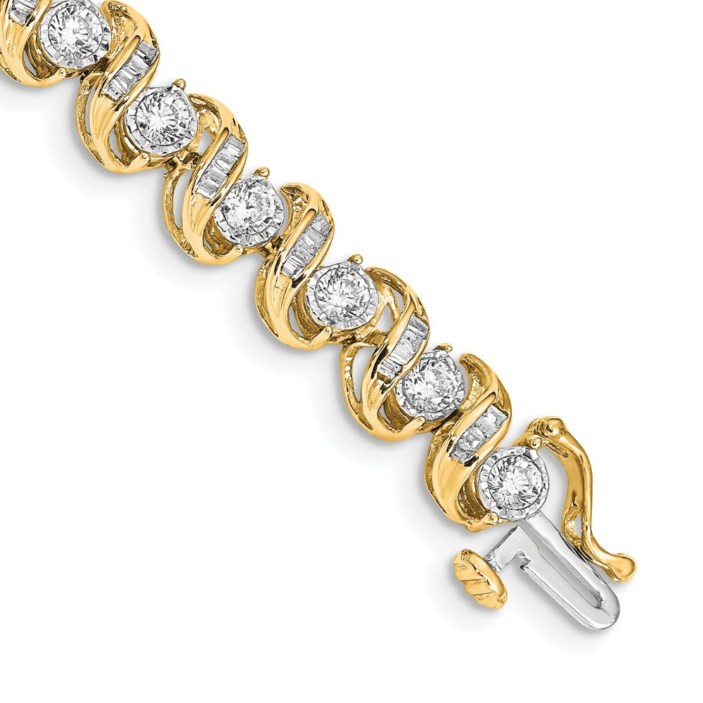 14K Gelbgold Armband mit natürlichen Diamanten