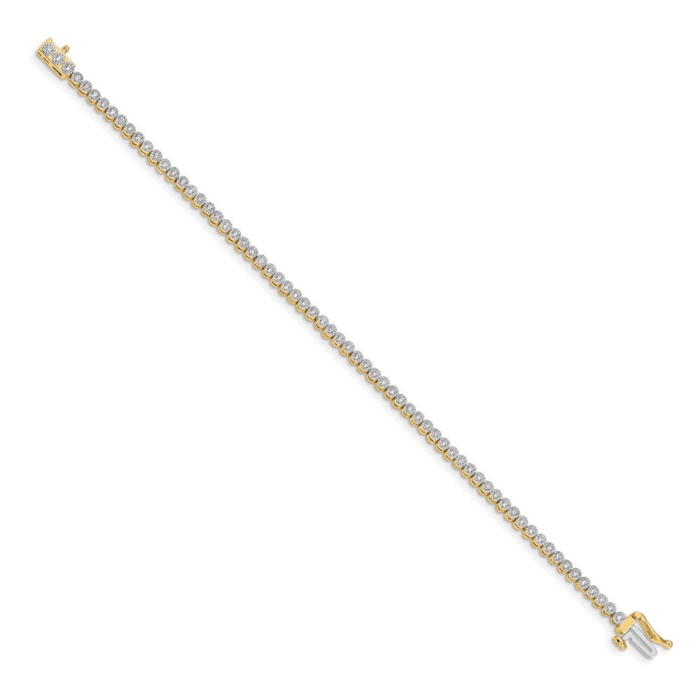 14K Gelbgold Tennisarmband mit natürlichen Diamanten