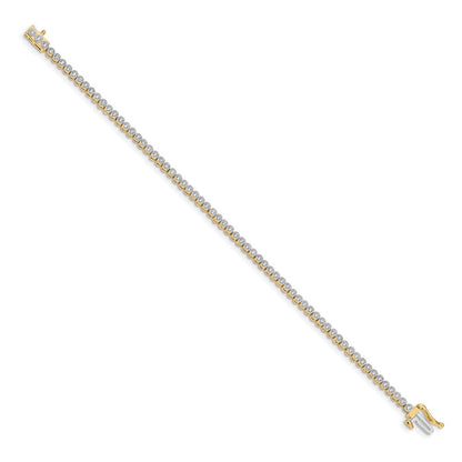 14K Gelbgold Tennisarmband mit natürlichen Diamanten