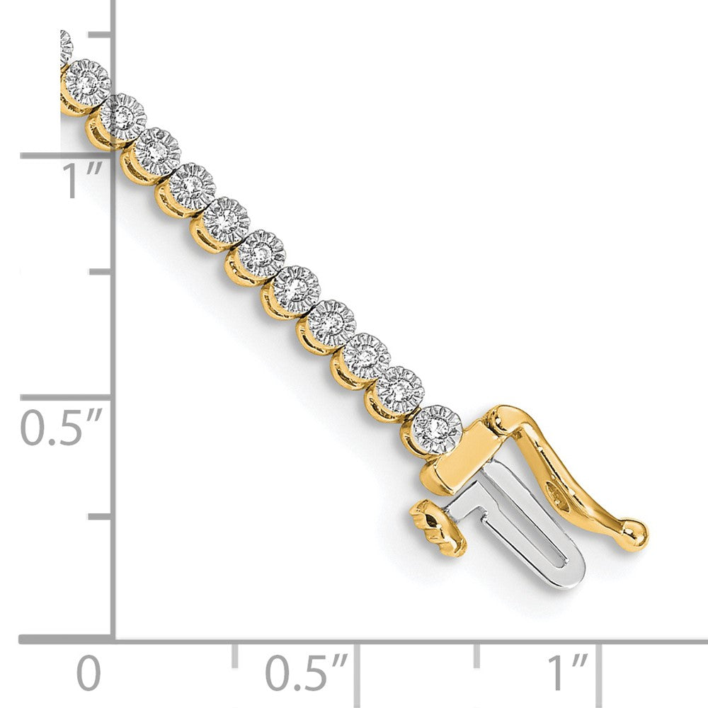 14K Gelbgold Tennisarmband mit natürlichen Diamanten