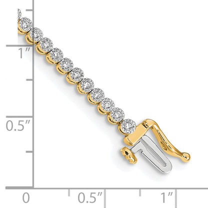 14K Gelbgold Tennisarmband mit natürlichen Diamanten