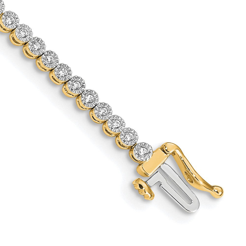 14K Gelbgold Tennisarmband mit natürlichen Diamanten