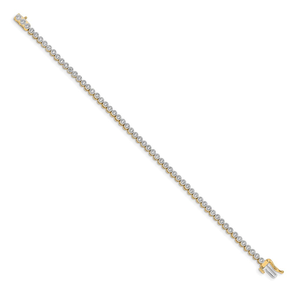 14K Gelbgold 1 Ct. Im Labor Gezüchtet Diamant Vs/si+ G+ 7 Zoll Fantasie Tennis Armband