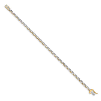 14K Gelbgold Tennisarmband mit natürlichen Diamanten