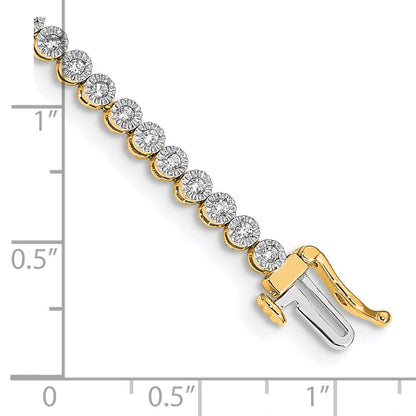14K Gelbgold Tennisarmband mit natürlichen Diamanten