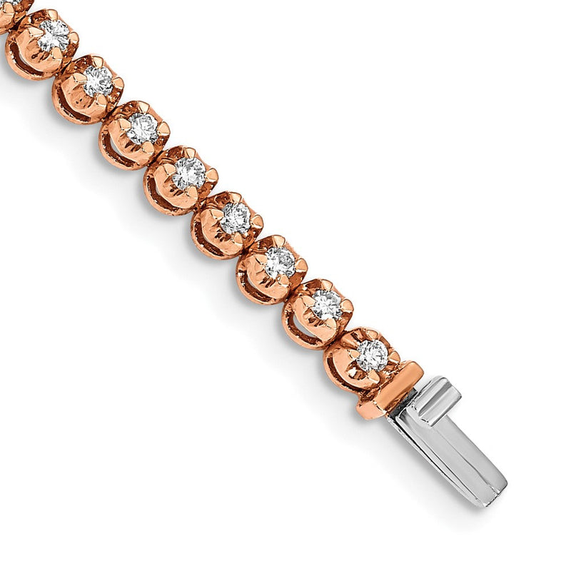 14K Gelbgold Armband mit natürlichen Diamanten, 0,045 ct, poliert