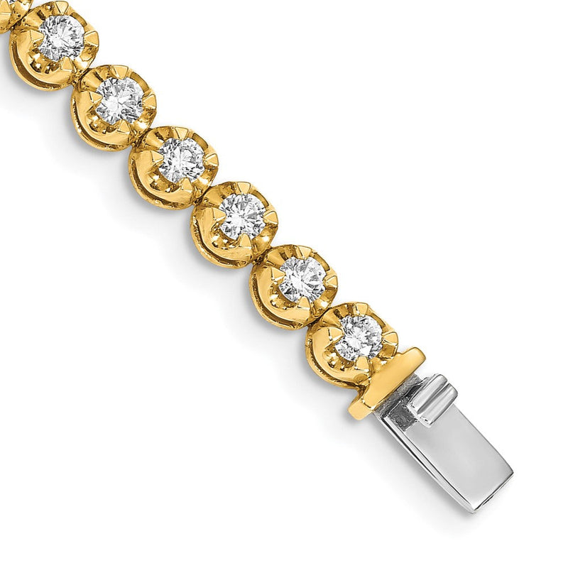 14-Karat-Gelbgold-Armband mit natürlichen Diamanten