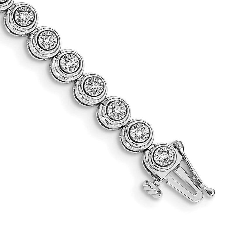 14K Gelbgold Armband mit runden natürlichen Diamanten, 0,015 ct. Gesamtgewicht