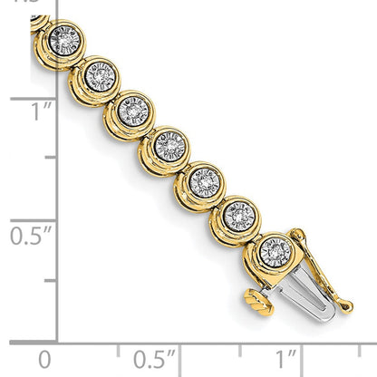 14K Gelbgold Armband mit Kreisgliedern und natürlichen Diamanten