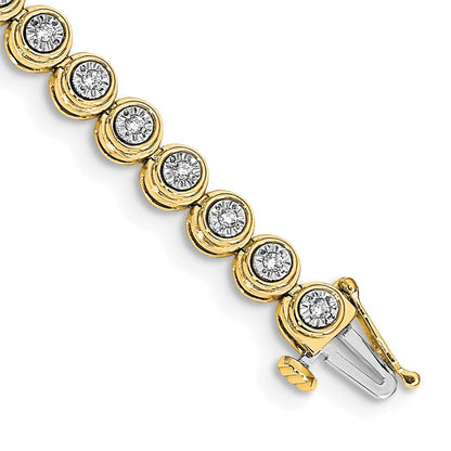 14K Gelbgold Armband mit Kreisgliedern und natürlichen Diamanten