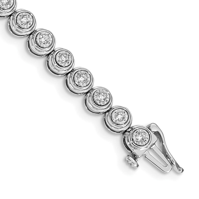 14K Weißgold 1 Ct. Im Labor Gezüchtet Diamant Vs/si+ G+ 7 Zoll Kreis Glieder Armband