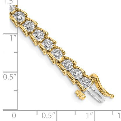 14K Gelbgold Im Labor Gezüchtet Diamant Vs/si Fgh Armband