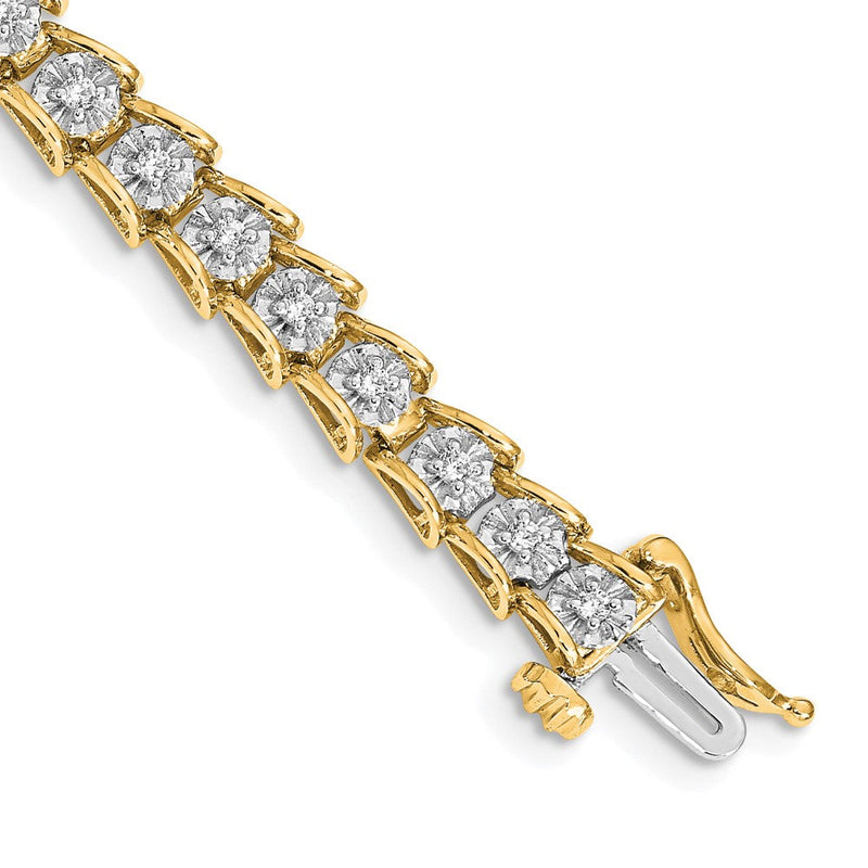 14K Gelbgold Im Labor Gezüchtet Diamant Vs/si Fgh Armband