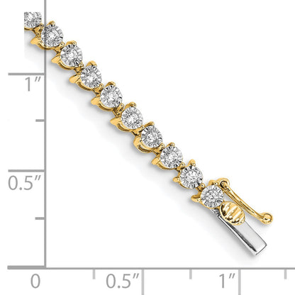 14 Karat Gelbgold Armband mit natürlichen Diamanten