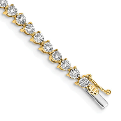 14 Karat Gelbgold Armband mit natürlichen Diamanten