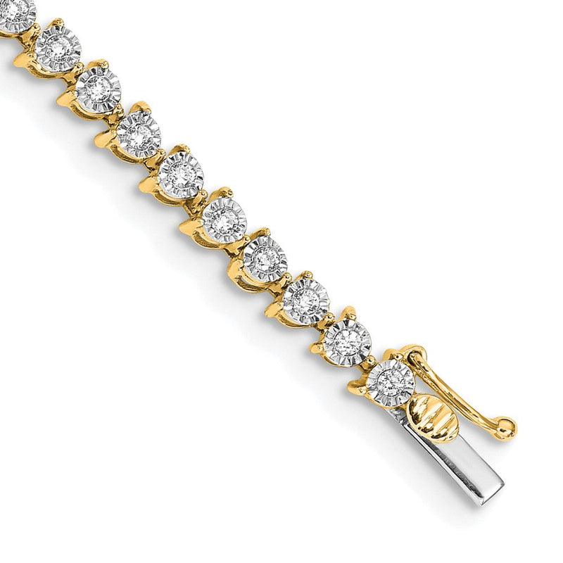 14 Karat Gelbgold Armband mit natürlichen Diamanten