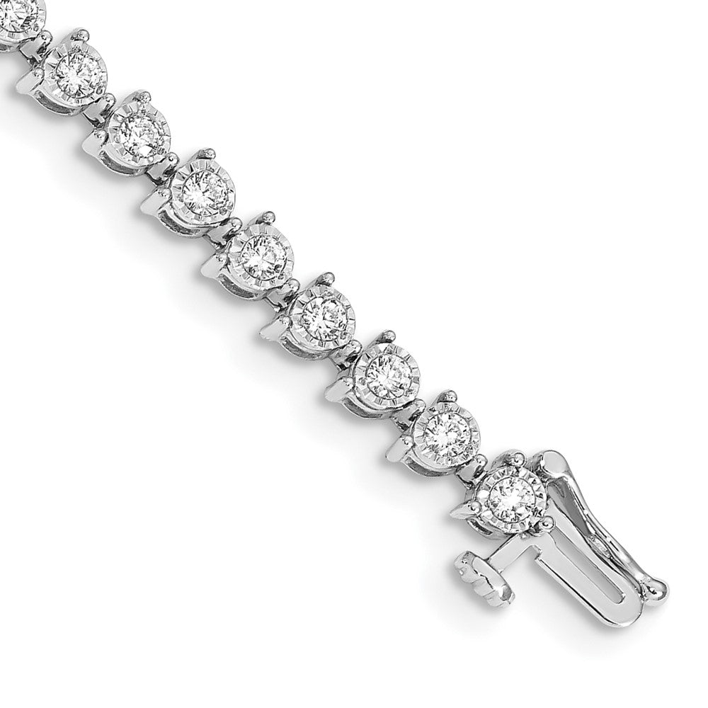 14-karätiges Weißgold-Armband mit natürlichen Diamanten