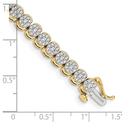 14 Karat Gelbgold Armband mit natürlichen Diamanten