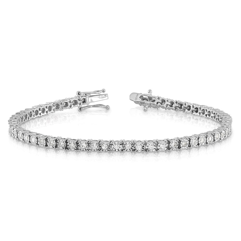 14K Gelbgold-Armband mit Diamanten, poliert