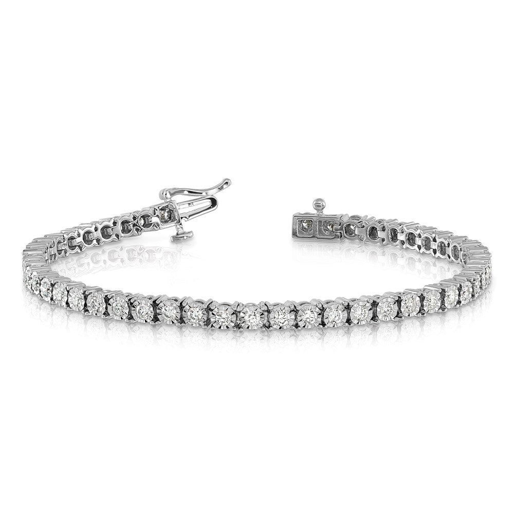 10K Weißgold Illusion Setting Diamant Armband