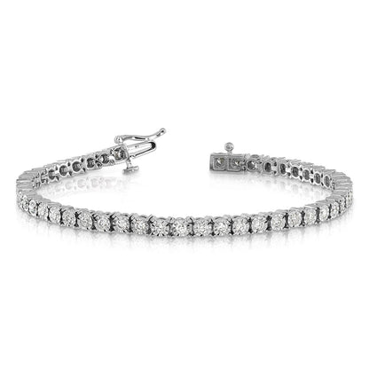 10K Weißgold Illusion Setting Diamant Armband