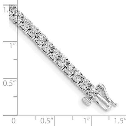 14K Weißgold 2 Ct. Im Labor Gezüchtet Diamant Vs/si+ G+ 7 Zoll Illusion Setting Armband