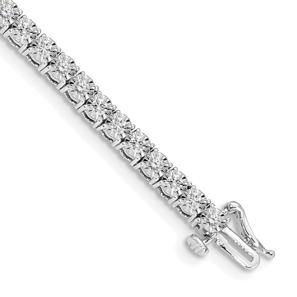 14K Weißgold 2 Ct. Im Labor Gezüchtet Diamant Vs/si+ G+ 7 Zoll Illusion Setting Armband