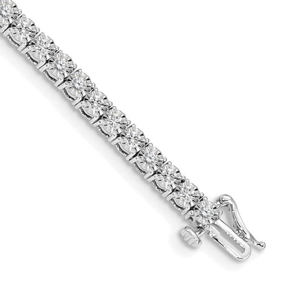 14K Weißgold 2 Ct. Im Labor Gezüchtet Diamant Vs/si+ G+ 7 Zoll Illusion Setting Armband