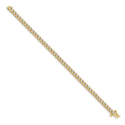 14K Gelbgold Komplett 2 Karat Diamant Illusion Setting 7 Zoll Tennis Armband