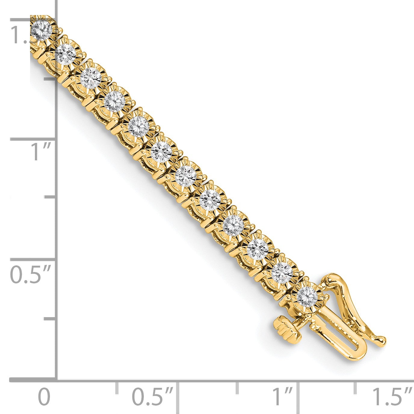 14K Gelbgold Komplett 2 Karat Diamant Illusion Setting 7 Zoll Tennis Armband