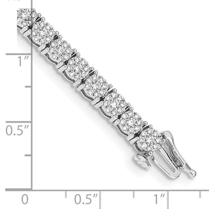 14K Gelbgold Armband mit Diamanten in Cluster-Fassung (natürliche Diamanten)