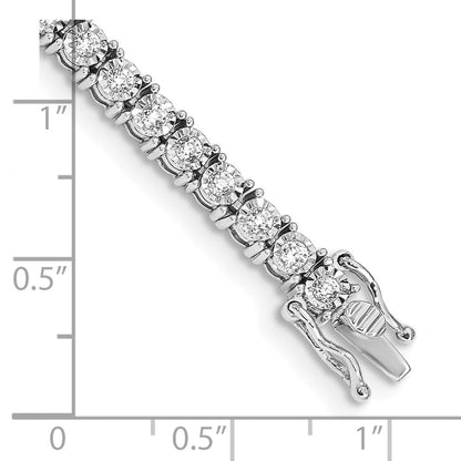 14K Weißgold 2 Ct. Im Labor Gezüchtet Diamant Vs/si+ G+ 7.5 Zoll Illusion Setting Armband