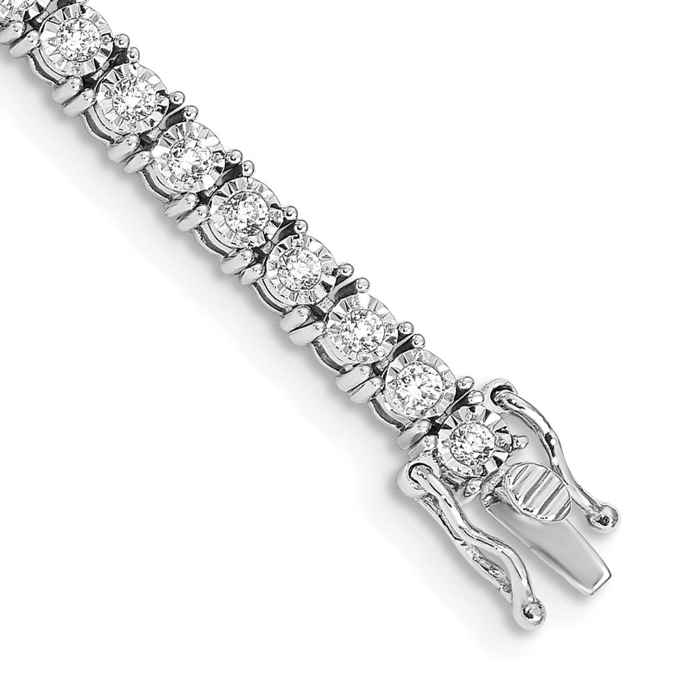 14K Weißgold 2 Ct. Im Labor Gezüchtet Diamant Vs/si+ G+ 7.5 Zoll Illusion Setting Armband