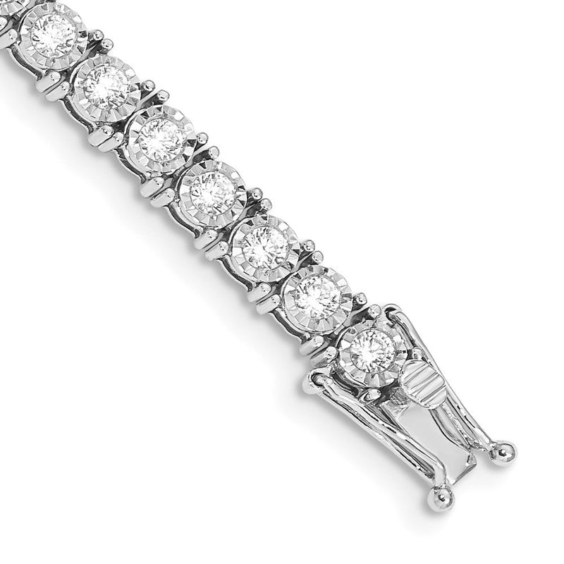 Armband aus 14K Gelbgold mit natürlichen Diamanten und Rhodium-Beschichtung