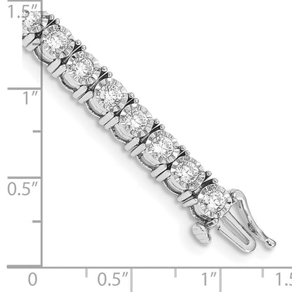 14K Gelbgold Armband mit natürlichen Diamanten, 0,1475 ct, rund, poliert, rhodiniert