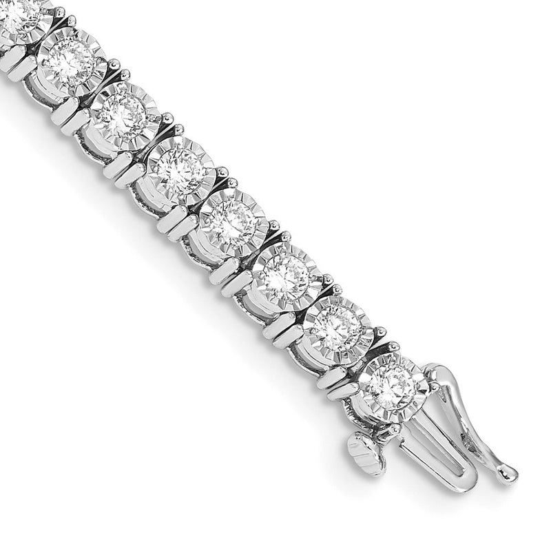 14K Gelbgold Armband mit natürlichen Diamanten, 0,1475 ct, rund, poliert, rhodiniert