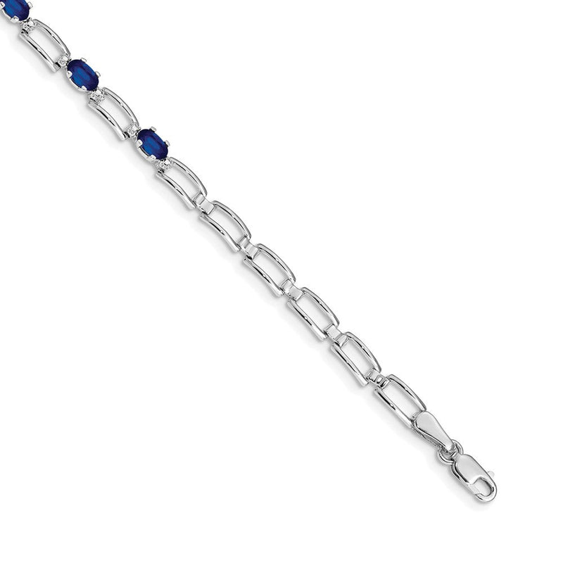 14K Gelbgold Saphir-Armband mit Diamanten