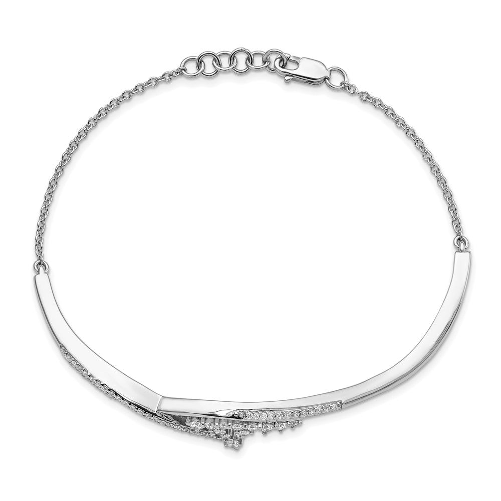 14K Gelbgold Armband mit natürlichen Diamanten, poliert, 17,8 cm