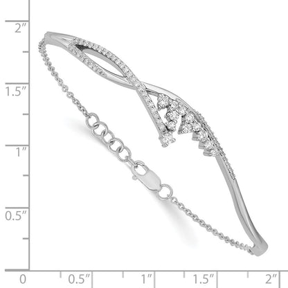 14K Gelbgold Armband mit natürlichen Diamanten, poliert, 17,8 cm
