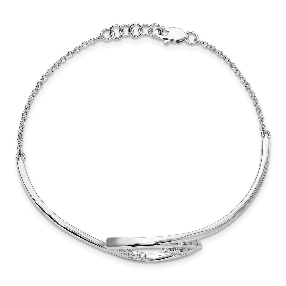 14K Gelbgold Armband mit natürlichen Diamanten im Rundschliff, 17,8 cm Länge und 1,3 cm Verlängerung