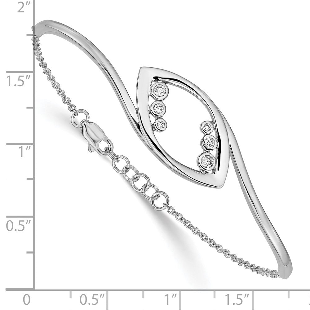 14K Gelbgold Armband mit natürlichen Diamanten im Rundschliff, 17,8 cm Länge und 1,3 cm Verlängerung