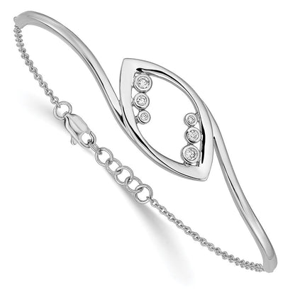 14K Gelbgold Armband mit natürlichen Diamanten im Rundschliff, 17,8 cm Länge und 1,3 cm Verlängerung