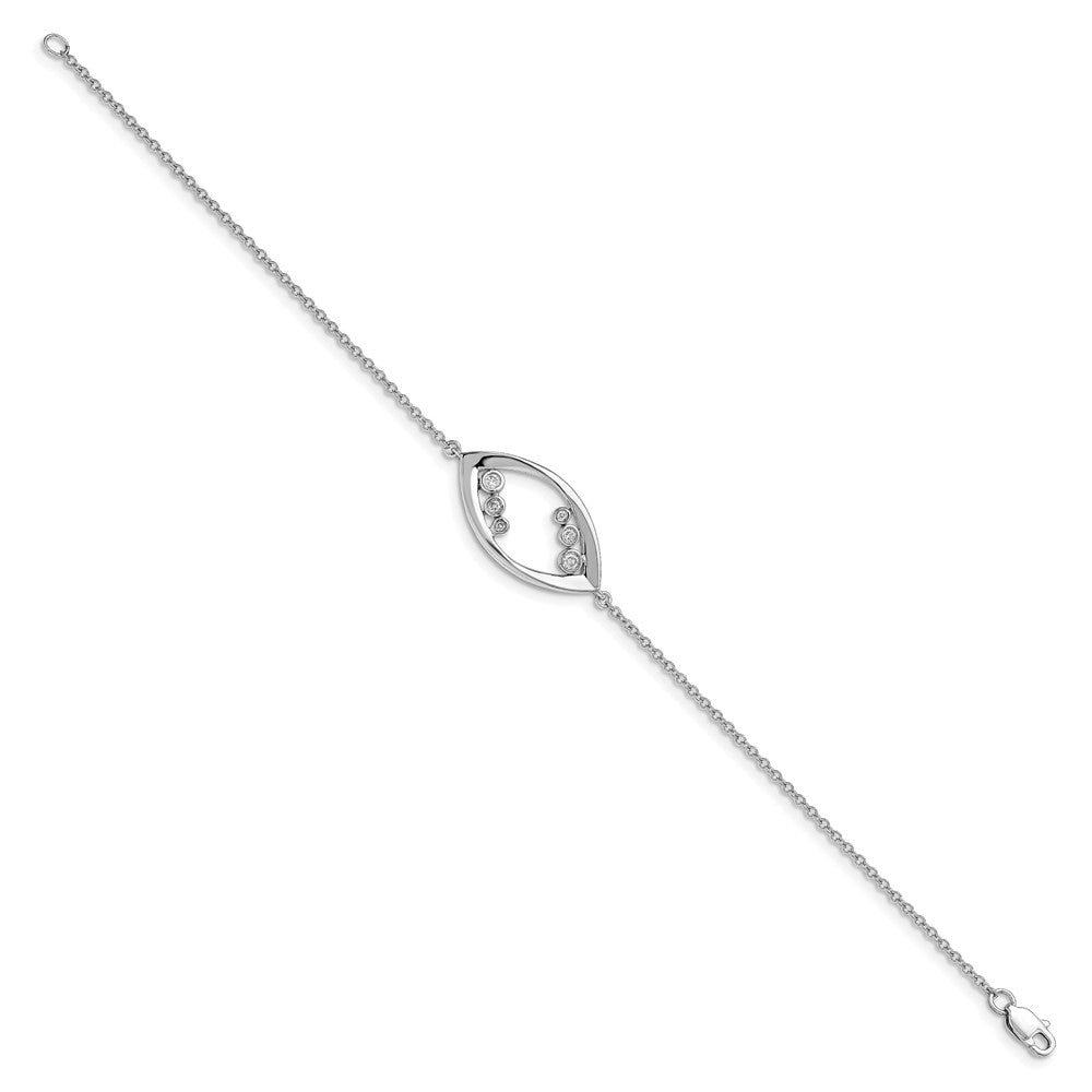 14K Gelbgold Armband mit runden natürlichen Diamanten, 17,8 cm (7 Zoll)