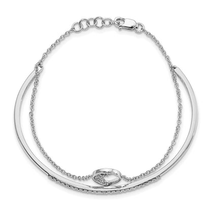 14K Gelbgold poliertes Armband mit natürlichen Diamanten, tropfenförmig, 17,8 cm (7 Zoll)